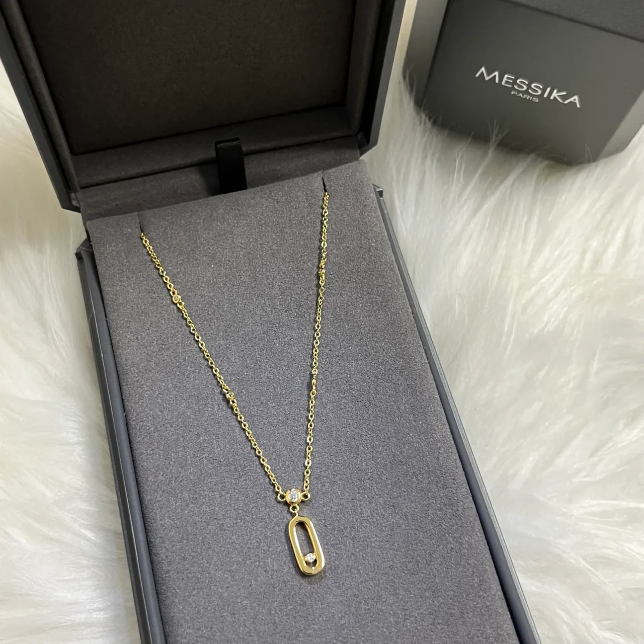 Messika Move Classic Open Oval Diamond Necklace 3