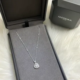 Messika Plata Blanco Colgante Corazón Pavé Diamante Halo Collar