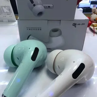 Mint Green and White Big Pea Headphones Speaker TWS Earbuds