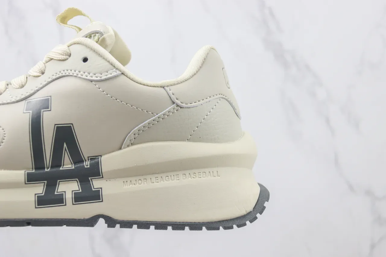 MLB LA Logo Runner Beige Gray Low-Top Layered Midsole Lifestyle Sneakers 7