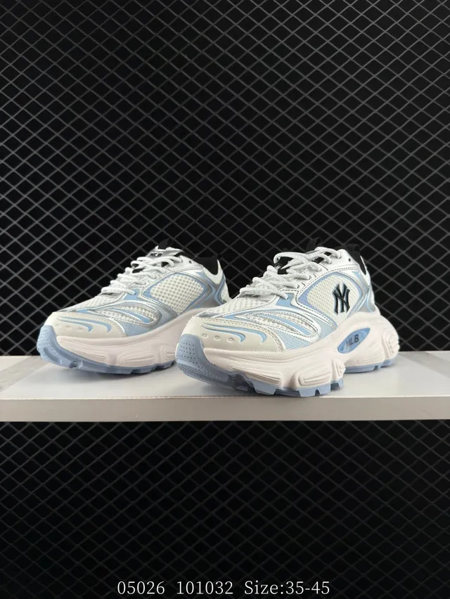 MLB Winner Chunky White and Light Blue Chunky Sneakers 3