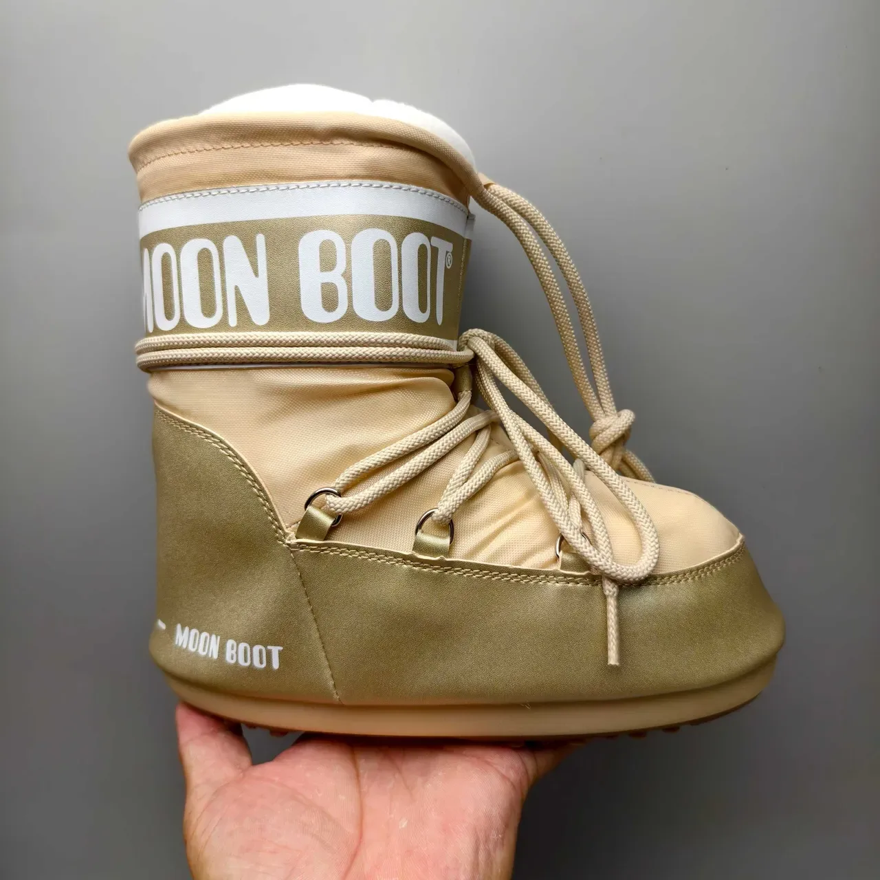 Moon Boot Classic Metallic Gold Shearling-Lined Snow Boots 2