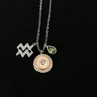 多魅力星座和橄榄石吊坠项链