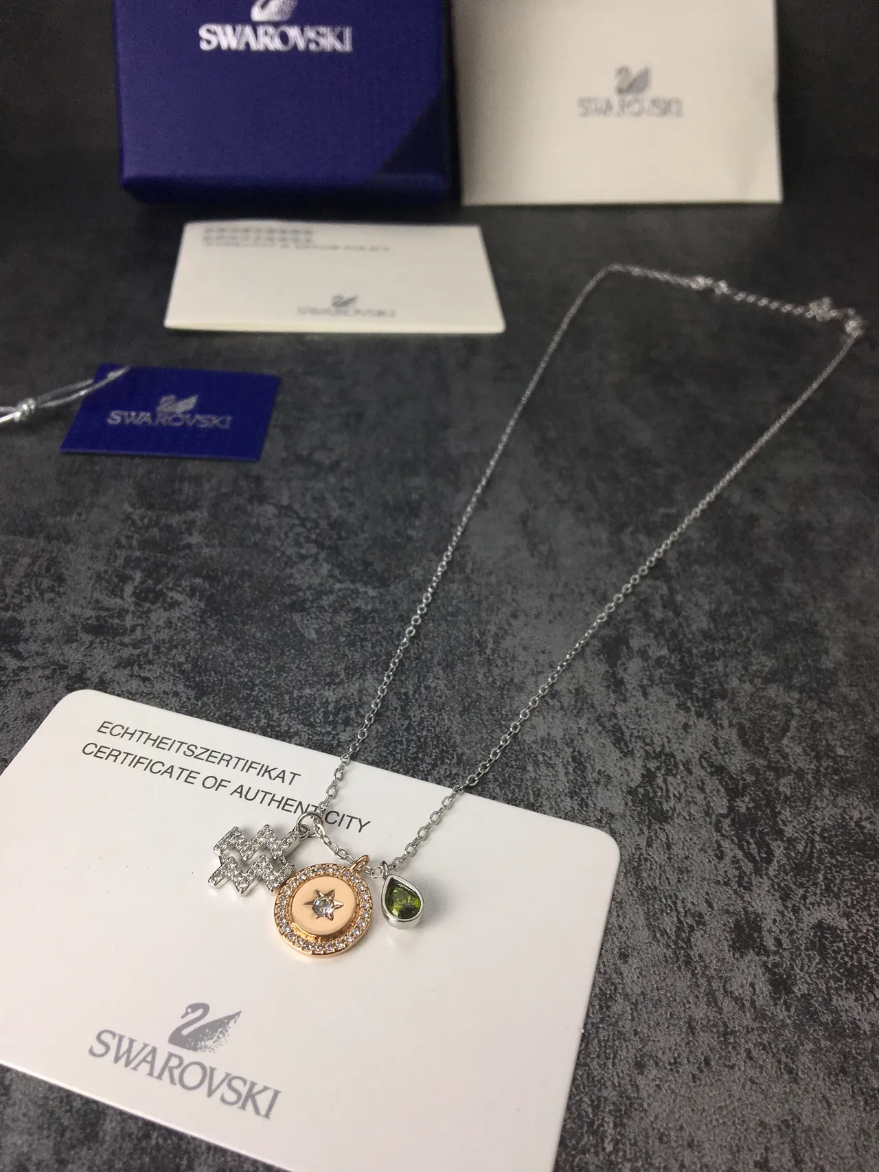 Multi-Charm Zodiac and Peridot Pendant Necklace 2