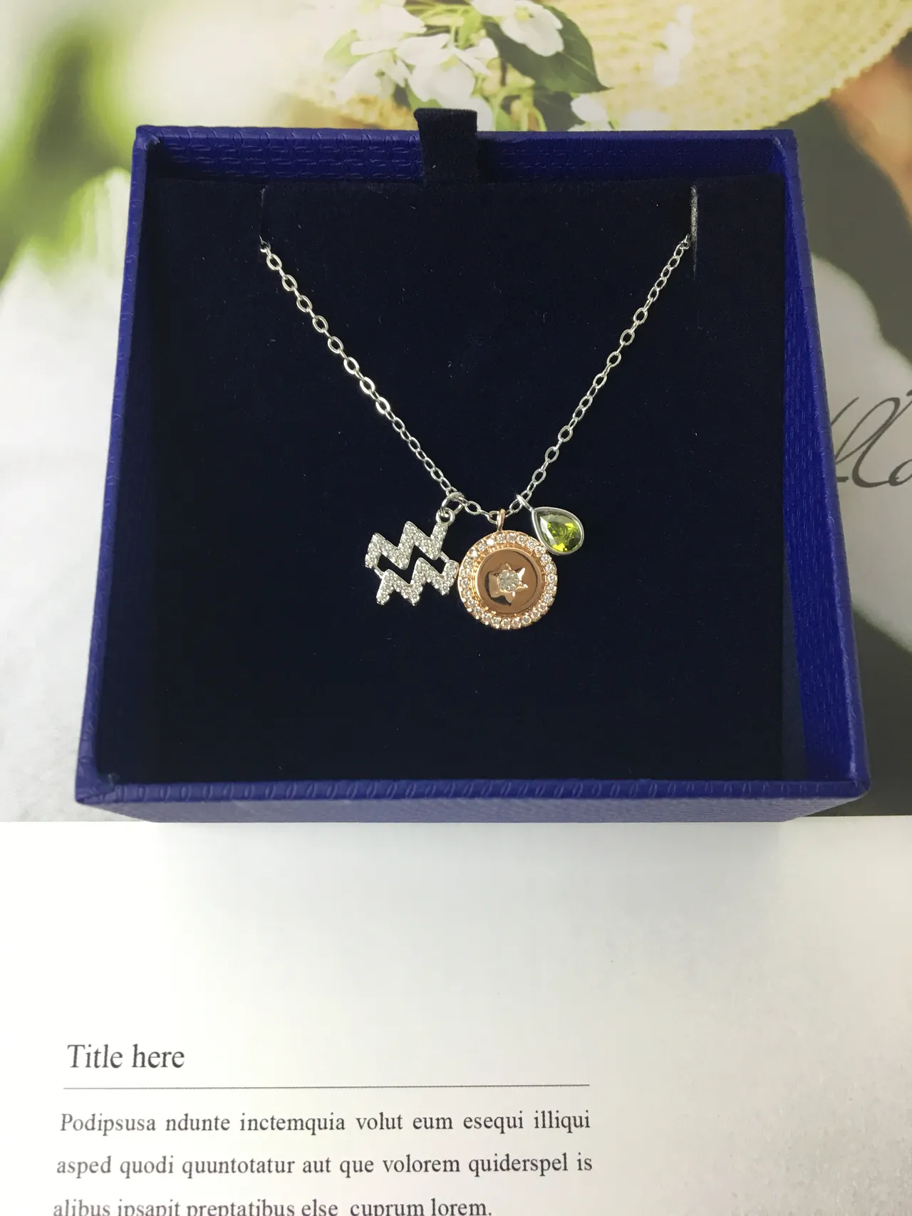 Multi-Charm Zodiac and Peridot Pendant Necklace 5