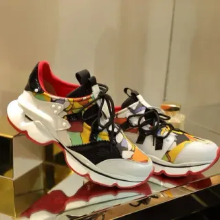 Multicolor impresión abstracta zapatillas chunky plataforma