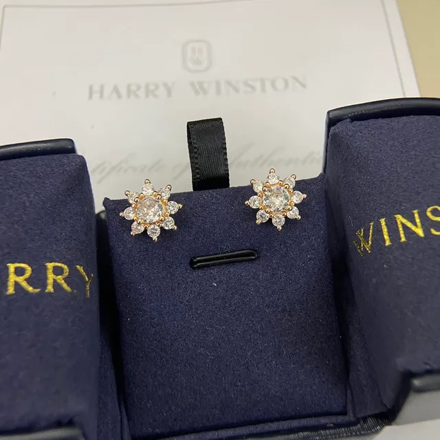 Multicolor Gold Flower-Shaped Halo Pave-Set Surround Earrings 3