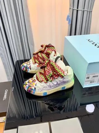 Multicolor Pixel Toe Laceless Woven Strap Sneakers 4