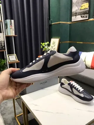 Navy and Gray Two-Tone Mesh Panel Sneakers 9