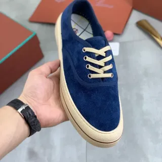 Navy Beige Suede Upper Cream Cupsole Canvas Shoes