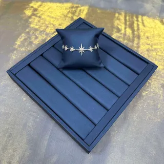 Pulsera de piedras pavé-set con motivo de starburst en plata navy