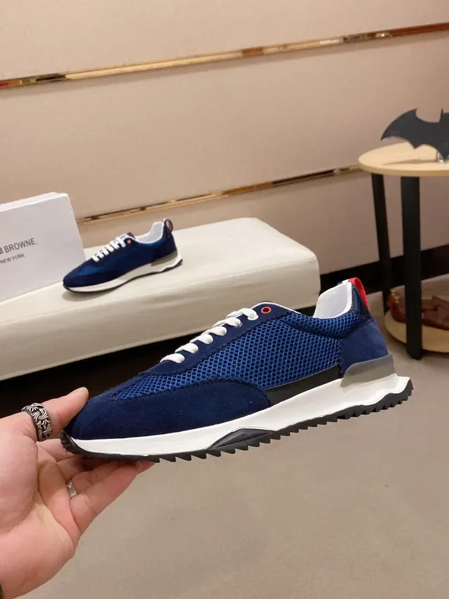 Navy Suede and Mesh Low-Top Lifestyle Sneaker 3