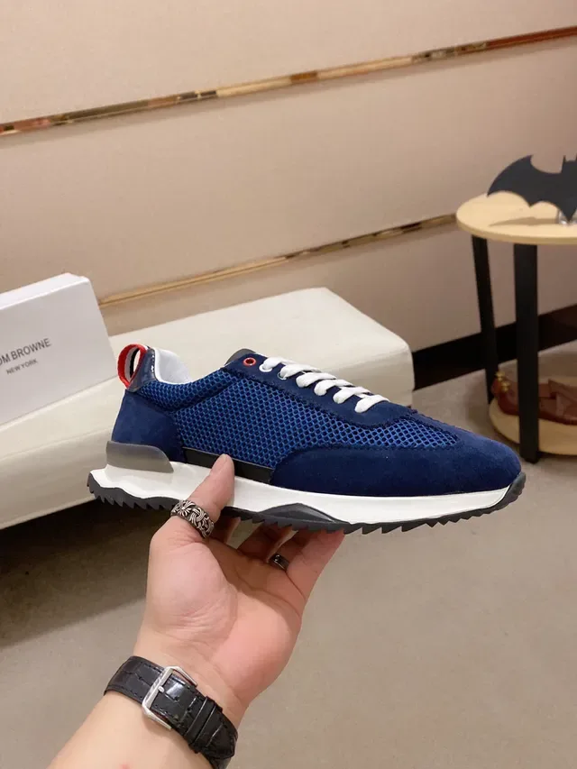 Navy Suede and Mesh Low-Top Lifestyle Sneaker 4