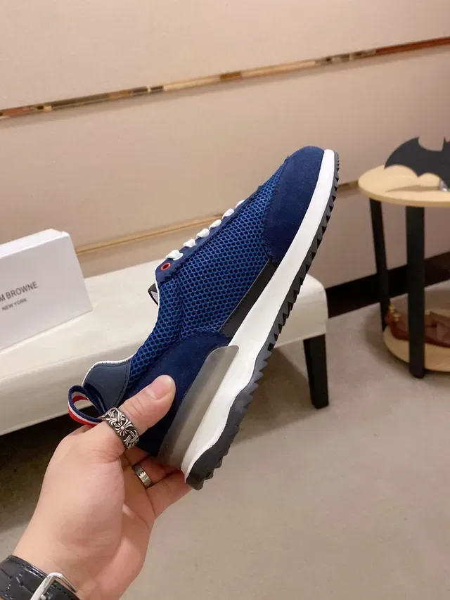 Navy Suede and Mesh Low-Top Lifestyle Sneaker 5