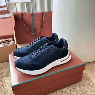 Tênis lifestyle low-top em suede e textil cor navy