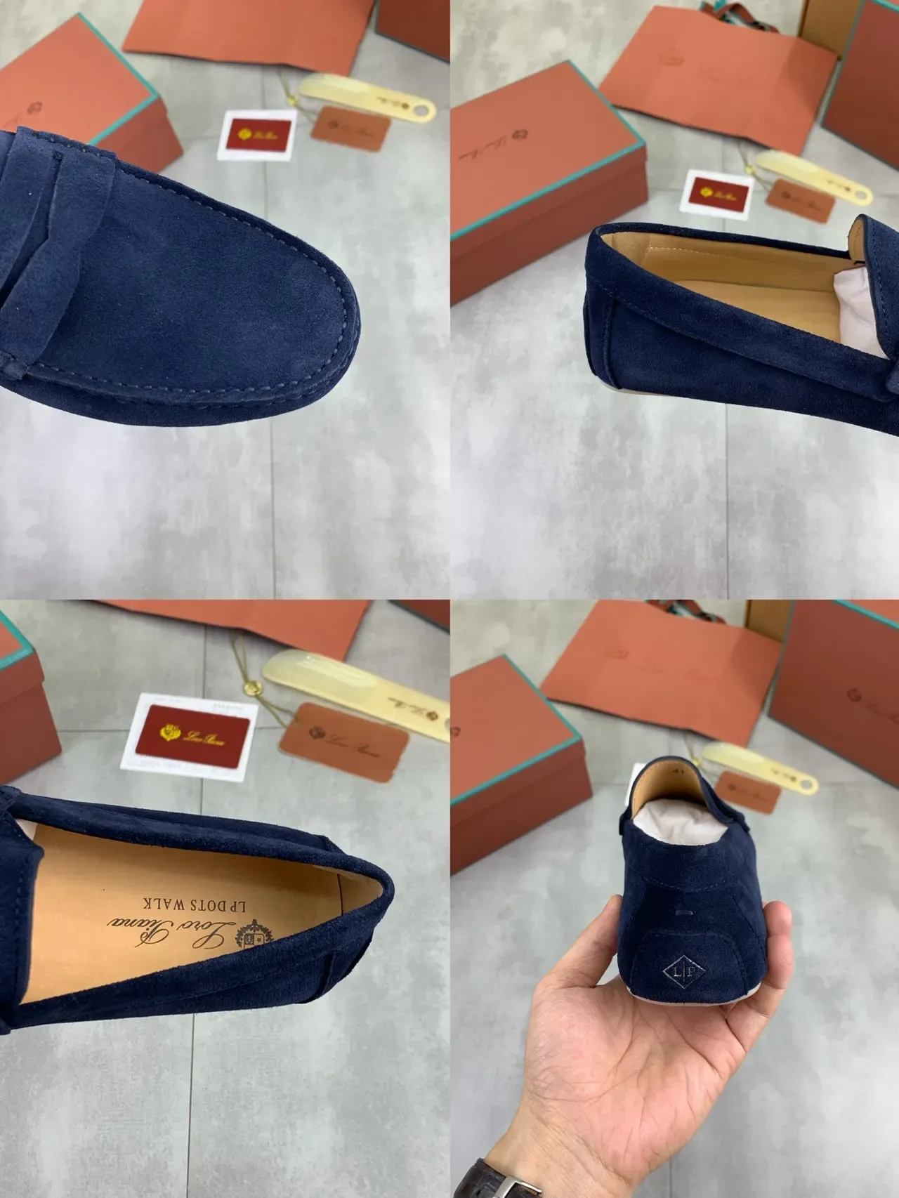 Navy Suede Penny Strap Loafers 2