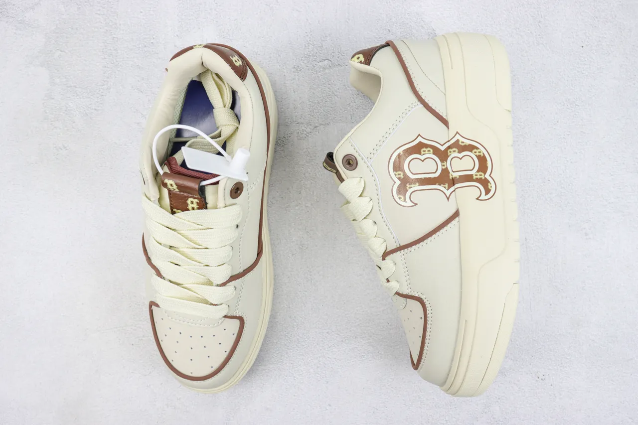 Off-White Cream and Brown Monogram Platform Lifestyle Sneaker 3