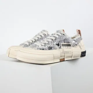 Off-White Tênis de plataforma creme e cinza de pelúcia