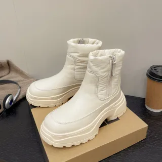 Off-White Puffer-Collared Chunky Platform Ankle Boots