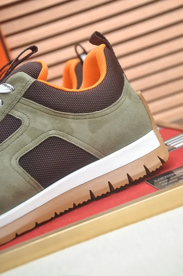 Olive Green and Brown Panelled Suede Lifestyle Sneaker 2