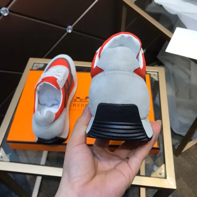 Orange and Gray Color-Blocked Textile-Suede Lifestyle Sneaker 5