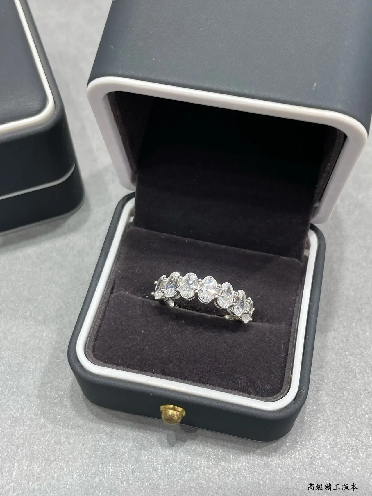 Oval-Cut Stone Eternity Band Ring 6