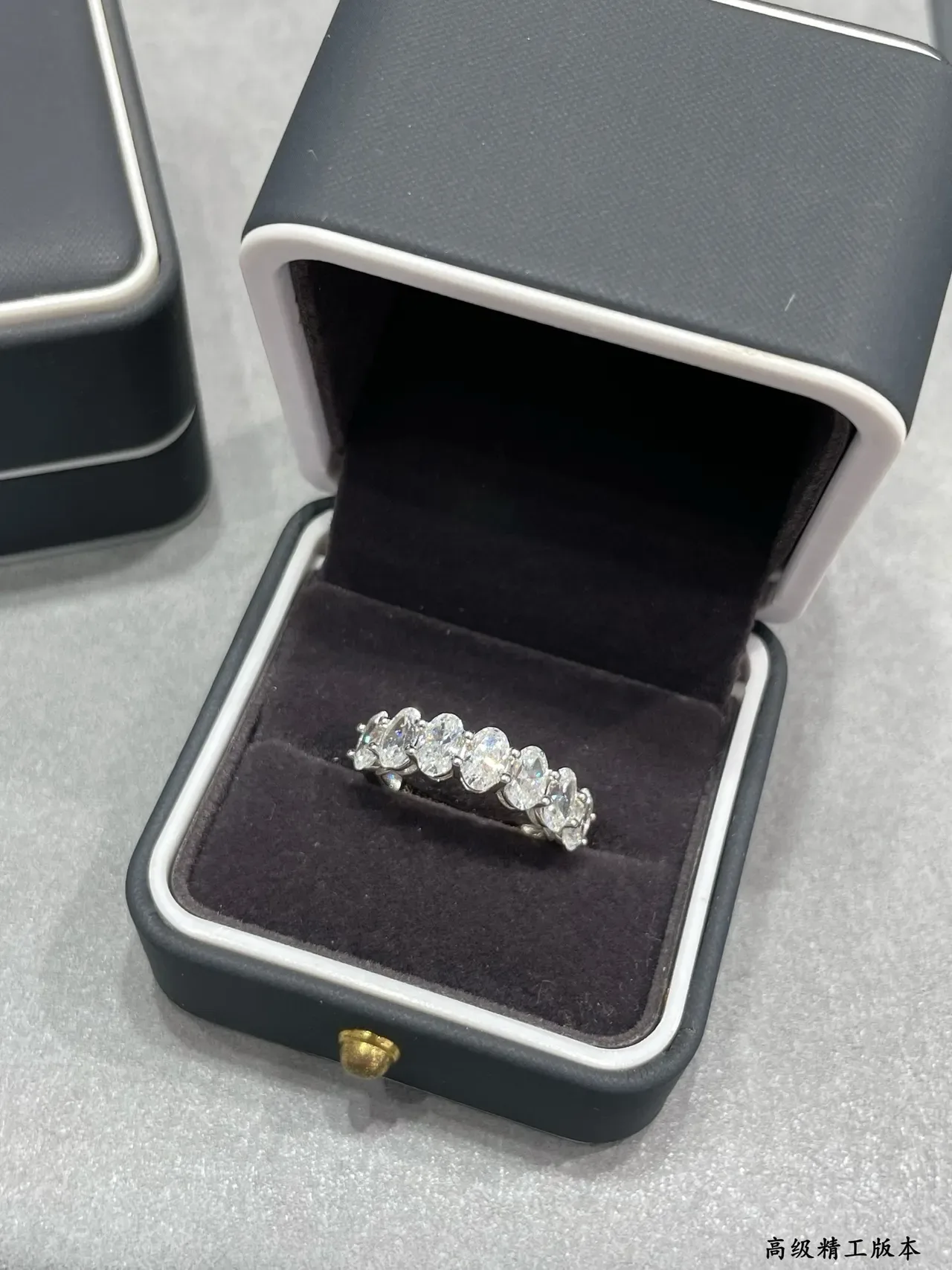 Oval-Cut Stone Eternity Band Ring 7