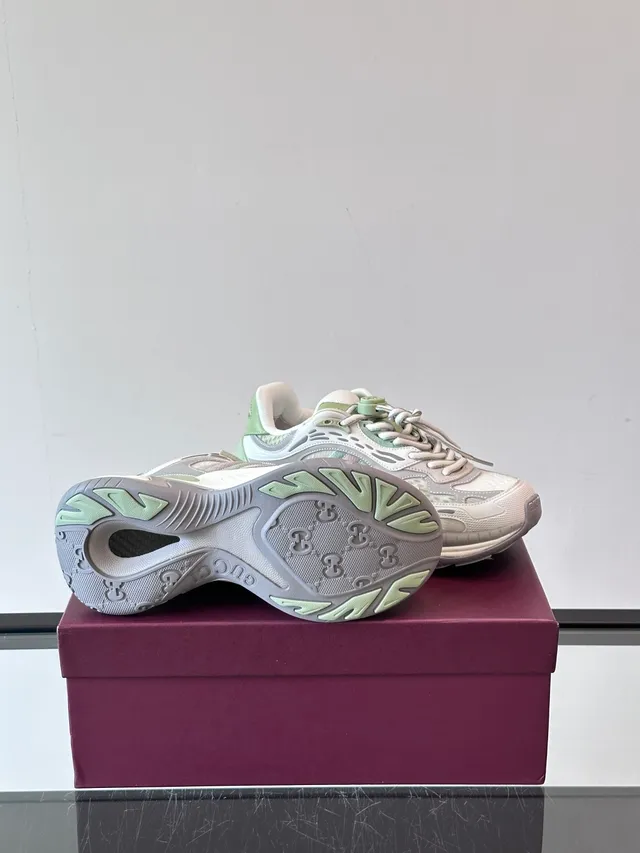Pastel Green and Cream Chunky Lifestyle Sneakers 2
