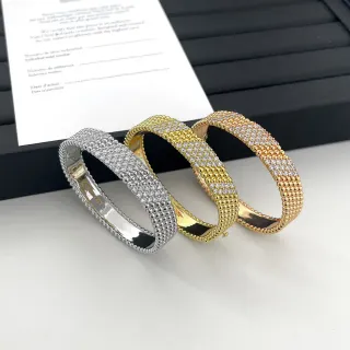 Pulseiras de bisgo com borda de contas pavé de cristal bisagra