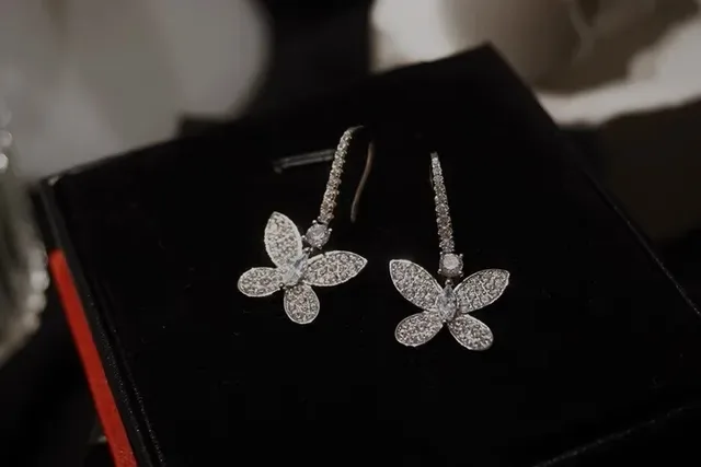 Pavé-Set Butterfly Dangling Earrings 5