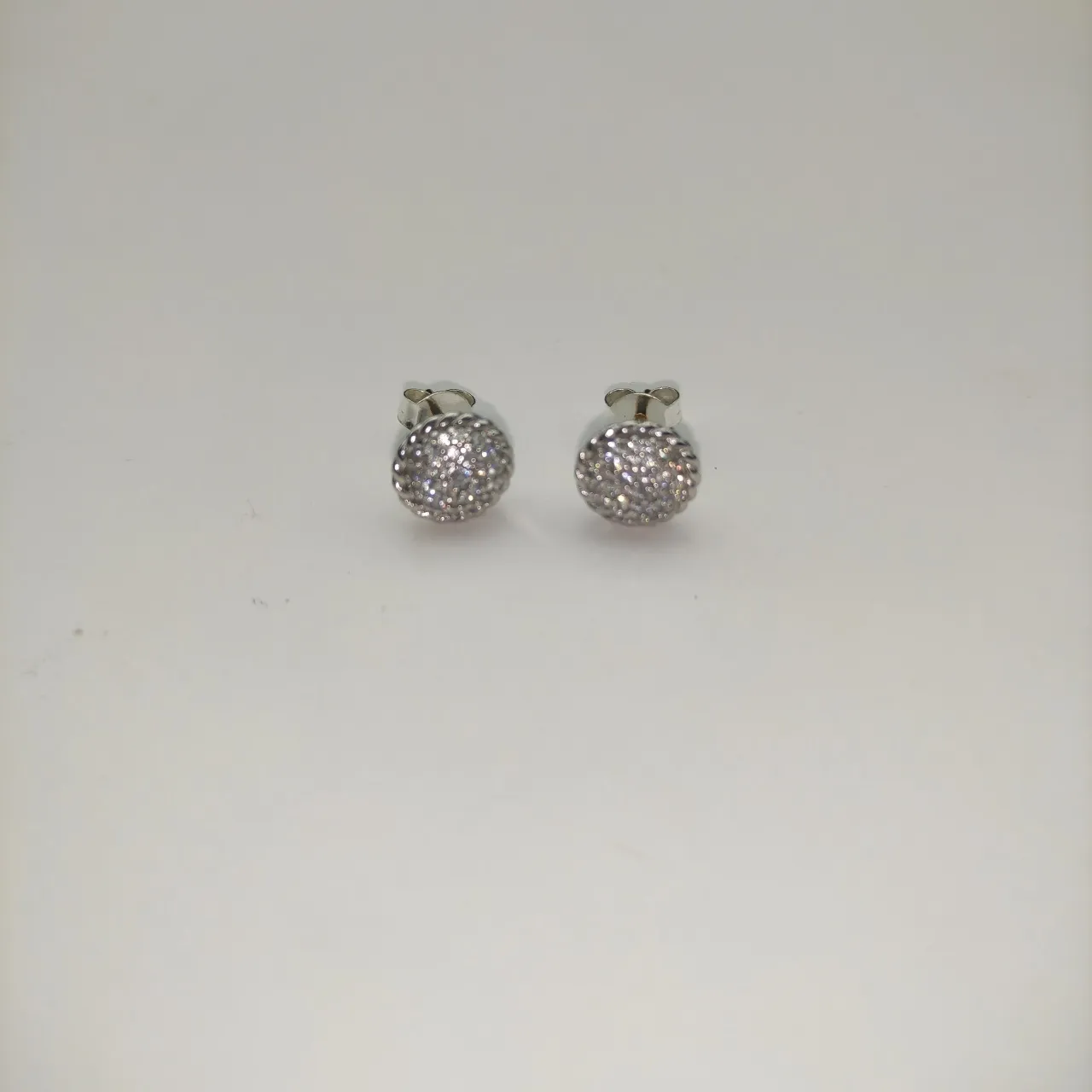 Pavé-Set Oval Dome Stud Earrings 2