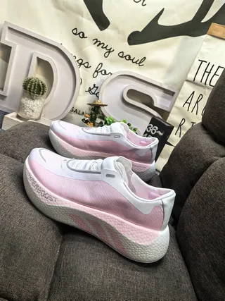 Pink and White Laceless Slip-On Sneakers 7