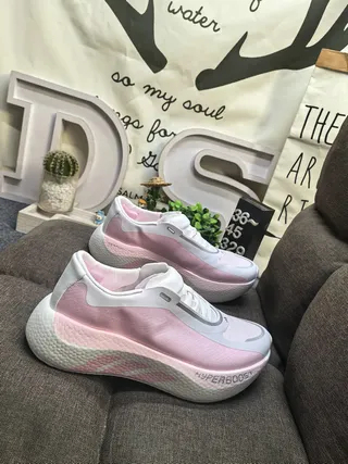 Pink and White Laceless Slip-On Sneakers 9