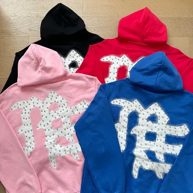Pink Rhinestone 'Emotions Never Die' Full-Zip Hoodie 4