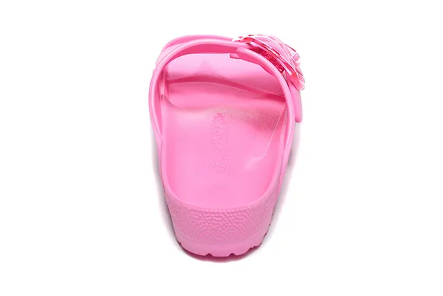 Pink Transparent Molded Construction Dual Adjustable Strap Casual Sandals 3