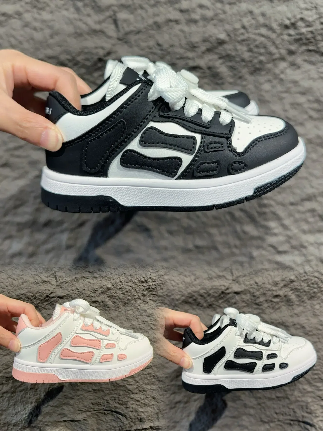 Pink White Low-Top Synthetic Overlay Paneling Sneakers 2
