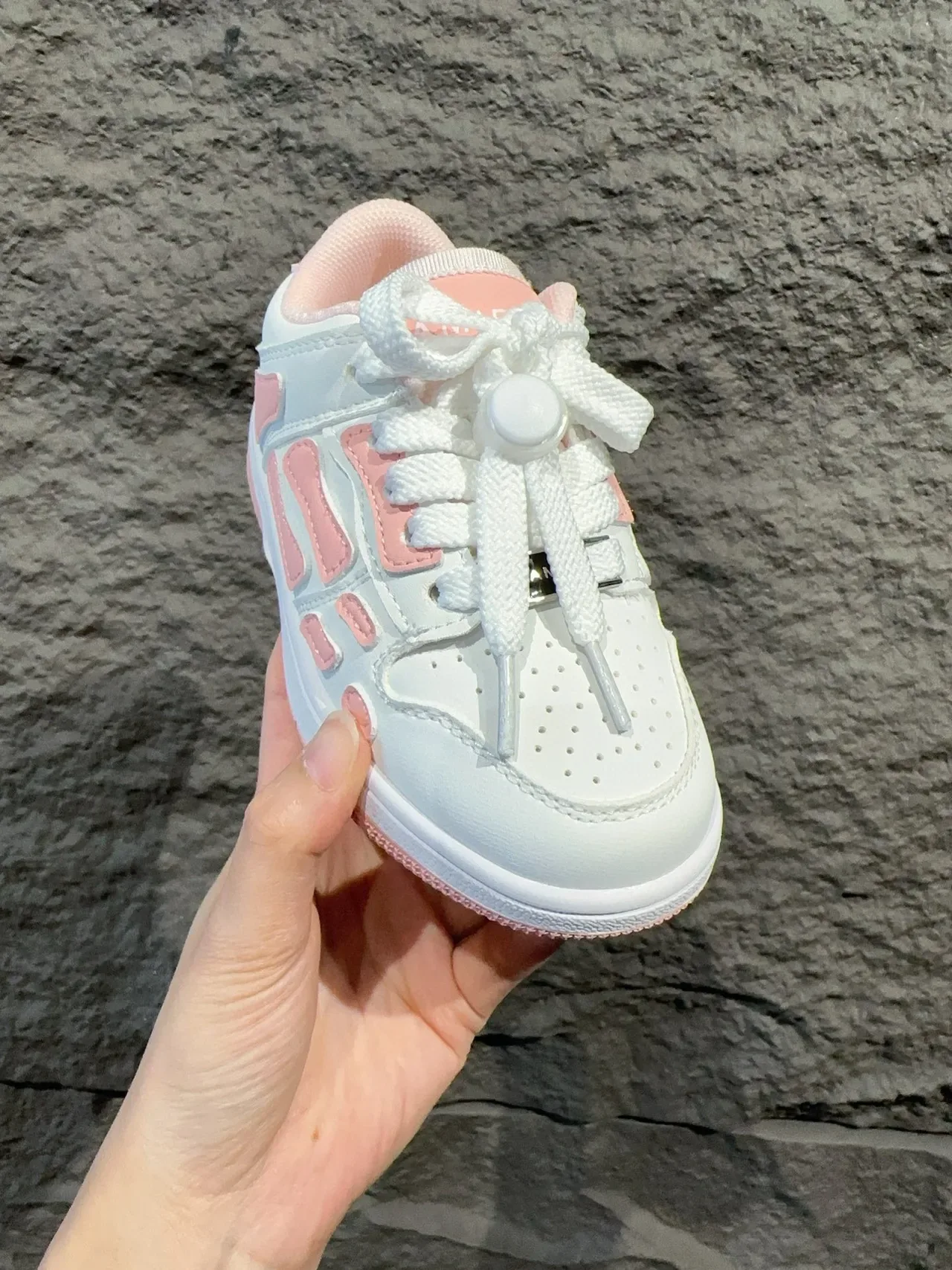 Pink White Low-Top Synthetic Overlay Paneling Sneakers 8