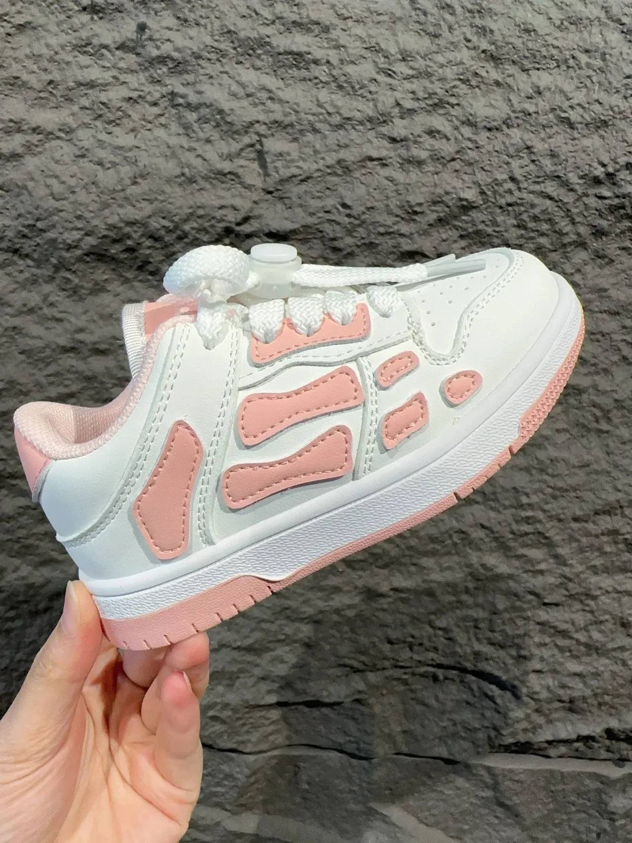 Pink White Low-Top Synthetic Overlay Paneling Sneakers 9