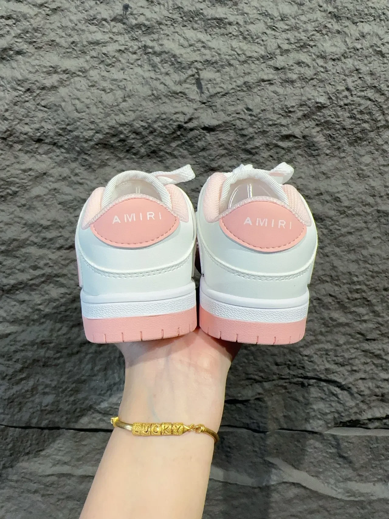 Pink White Low-Top Synthetic Overlay Paneling Sneakers 13