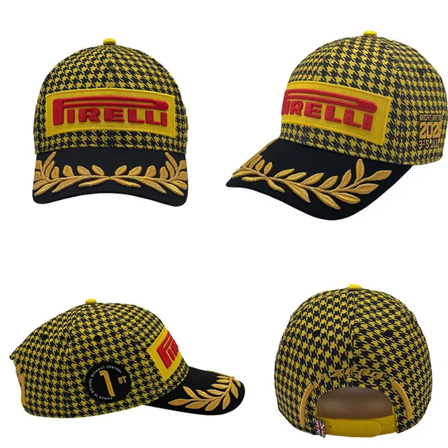 Pirelli Casquette de baseball noire et or logo brodé détail couronne de laurier 4