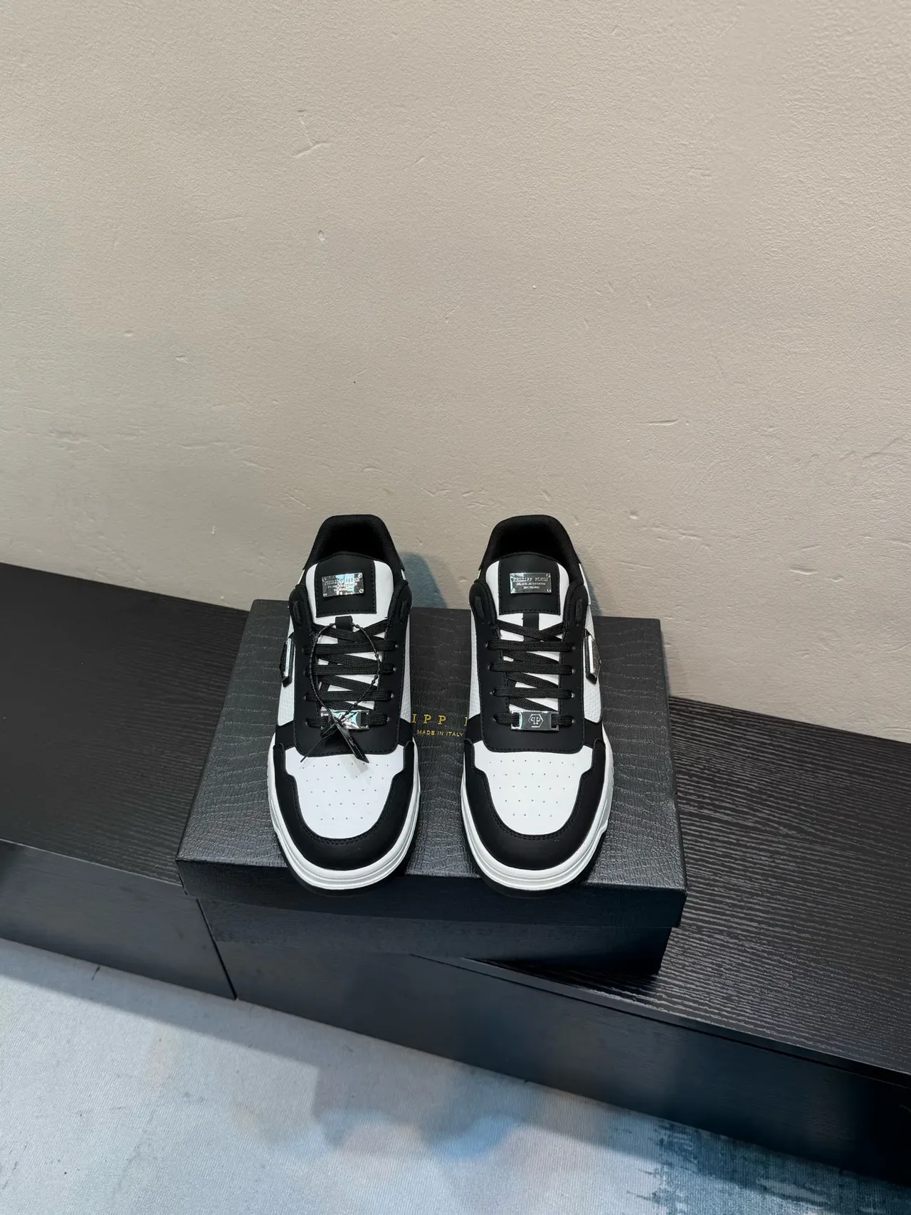 PLEIN Street King White and Black Lifestyle Sneakers 2