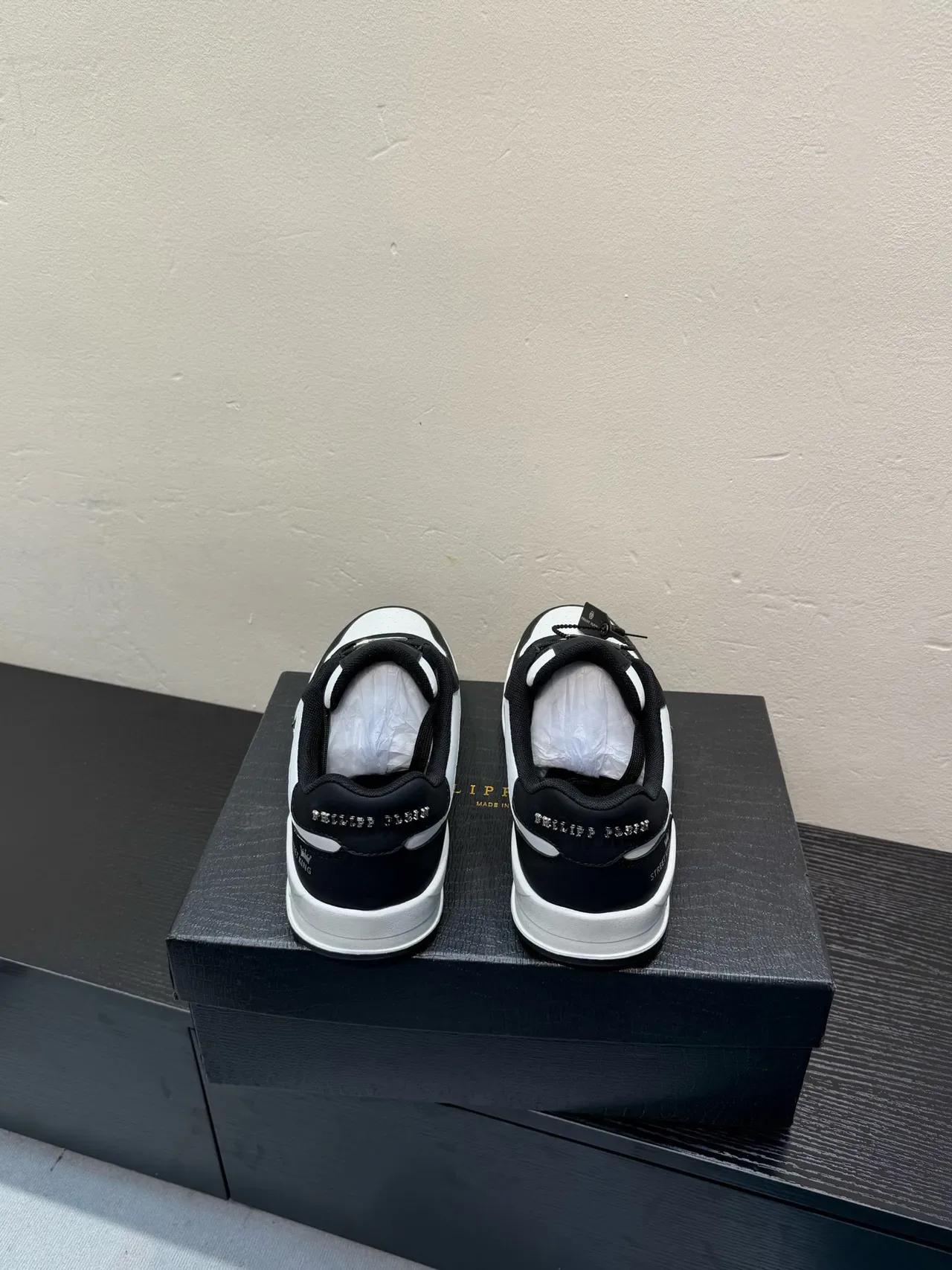 PLEIN Street King White and Black Lifestyle Sneakers 6