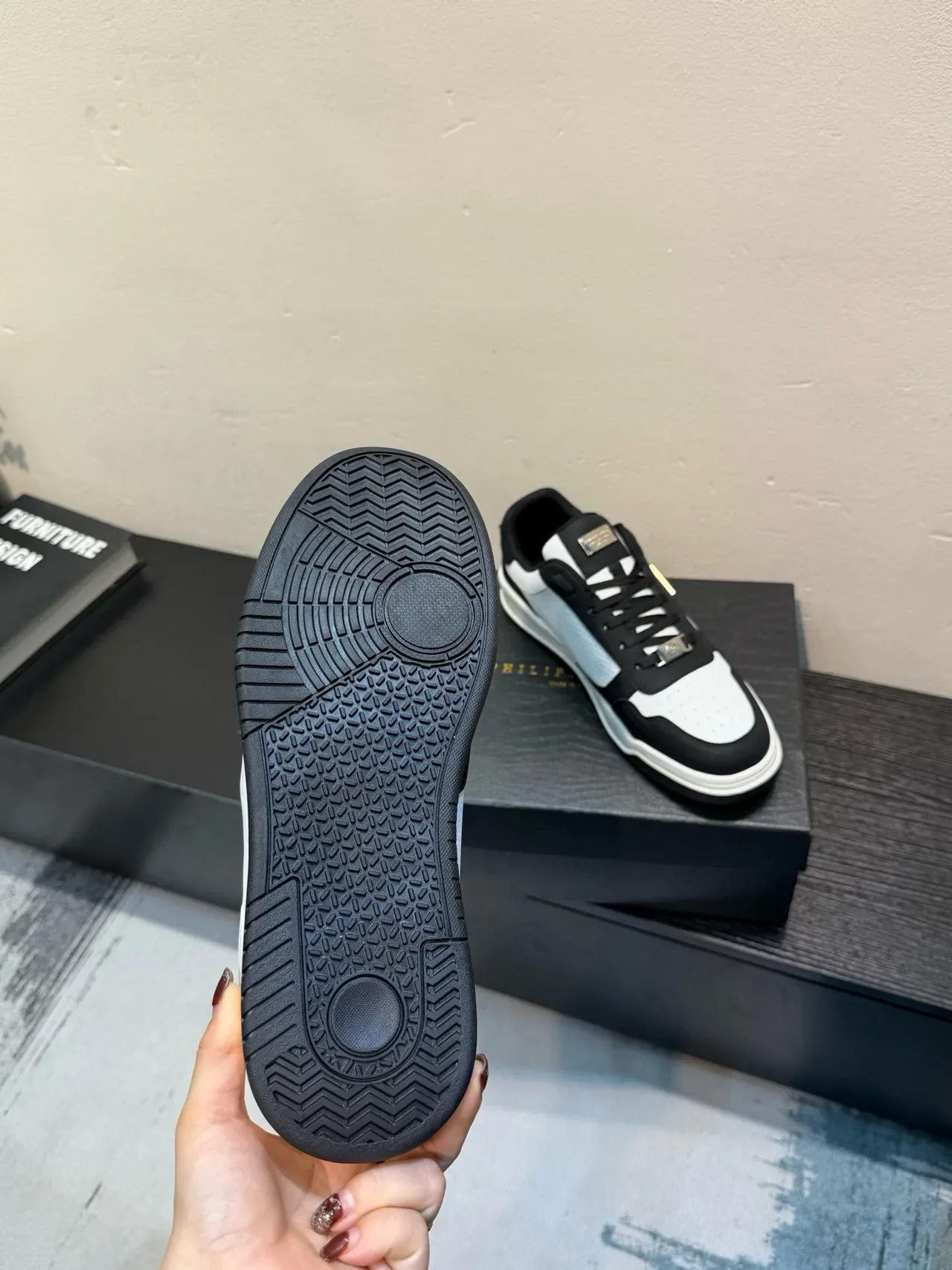PLEIN Street King White and Black Lifestyle Sneakers 9
