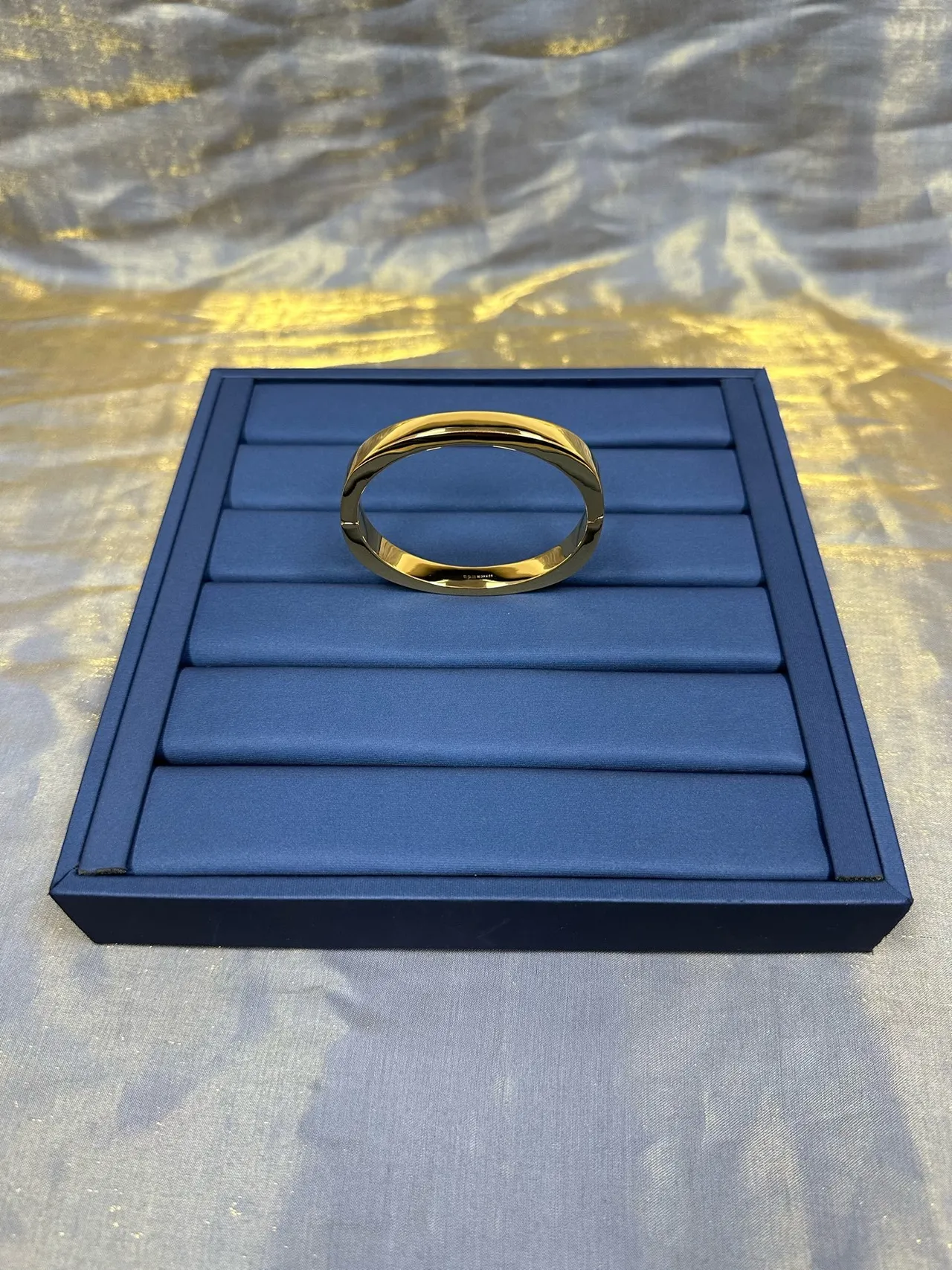 Polished Gold-Tone Solid Cuff Bracelet 7