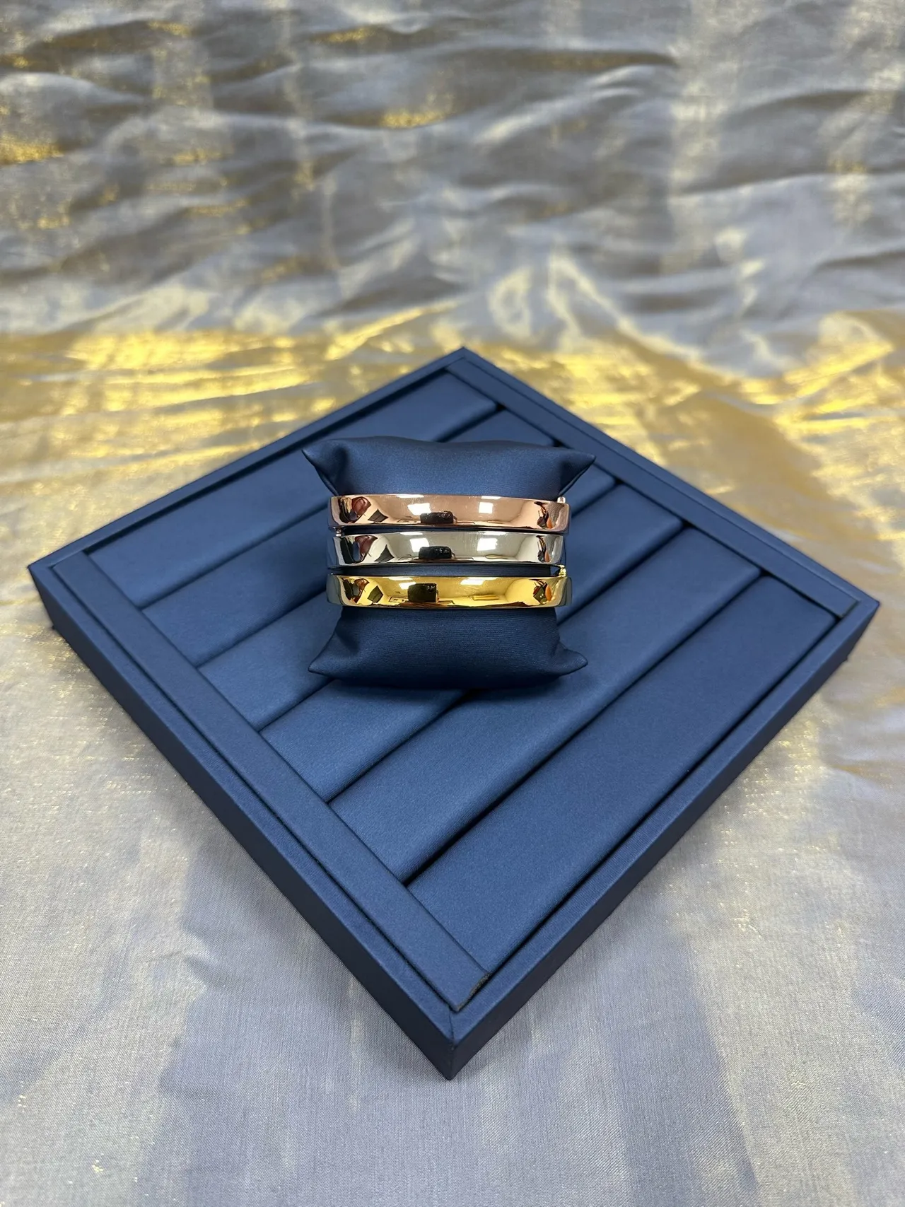 Polished Gold-Tone Solid Cuff Bracelet 9