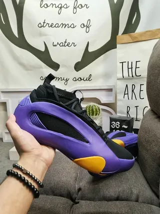 Purple and Black Low-Top Lace-Up Athletic Sneakers 5