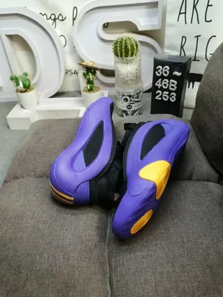 Purple and Black Low-Top Lace-Up Athletic Sneakers 6