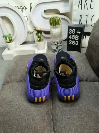 Purple and Black Low-Top Lace-Up Athletic Sneakers 8