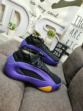 Purple and Black Low-Top Lace-Up Athletic Sneakers 9