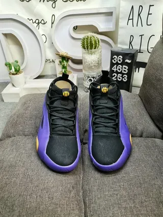 Purple and Black Low-Top Lace-Up Athletic Sneakers 10